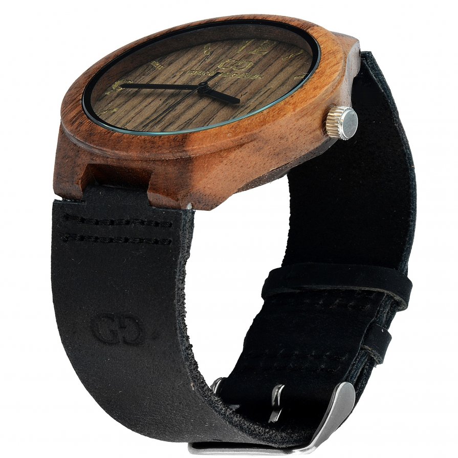 Men's watch Giacomo Design GD08004 Walnut Wood leather strap