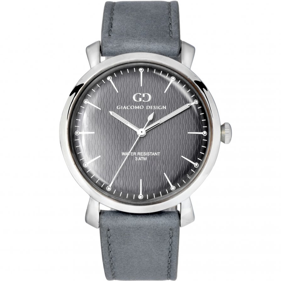 Elegant men's watch Giacomo Design GD9006 leather strap