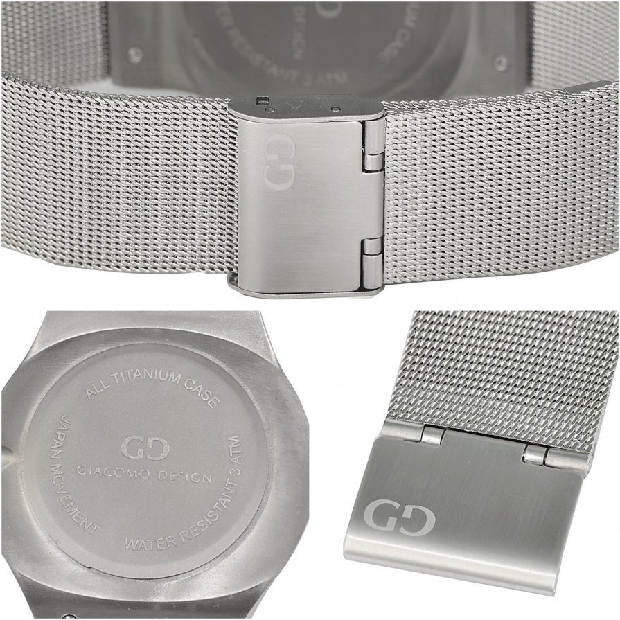 Titanium men's watch Giacomo Design GD12001 bracelet