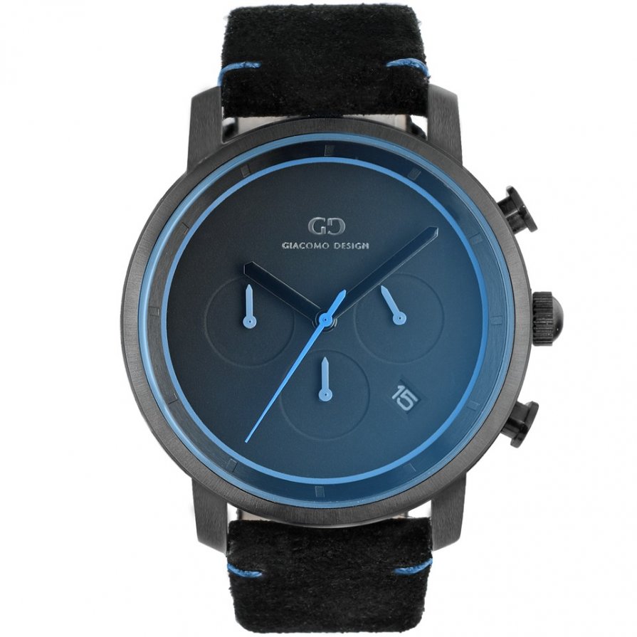 Elegant men's watch Giacomo Design GD9006 leather strap