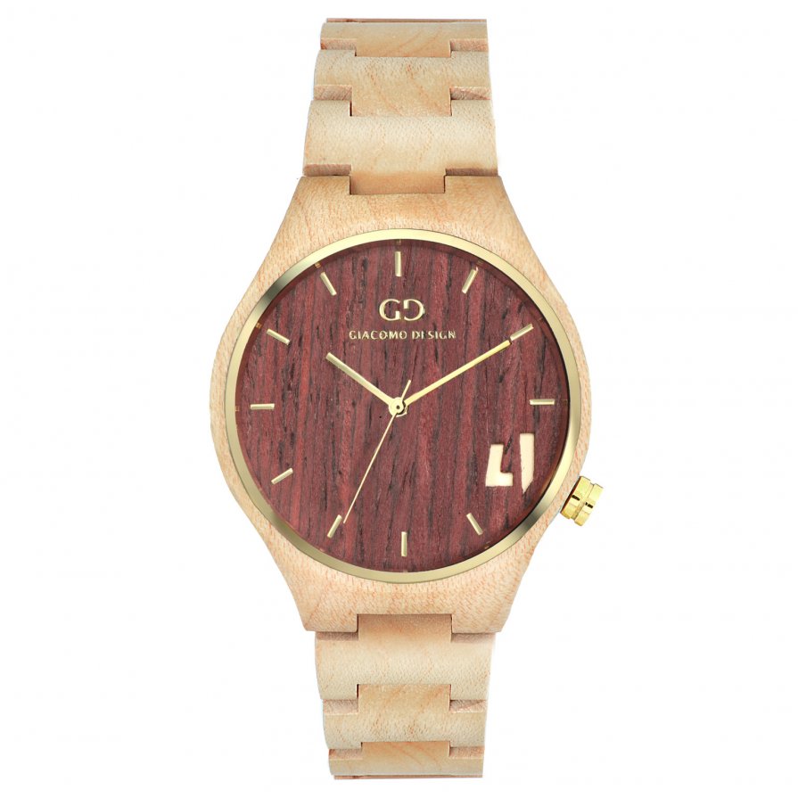 Giacomo Design wood watch Eccezionali Quattro maple wood