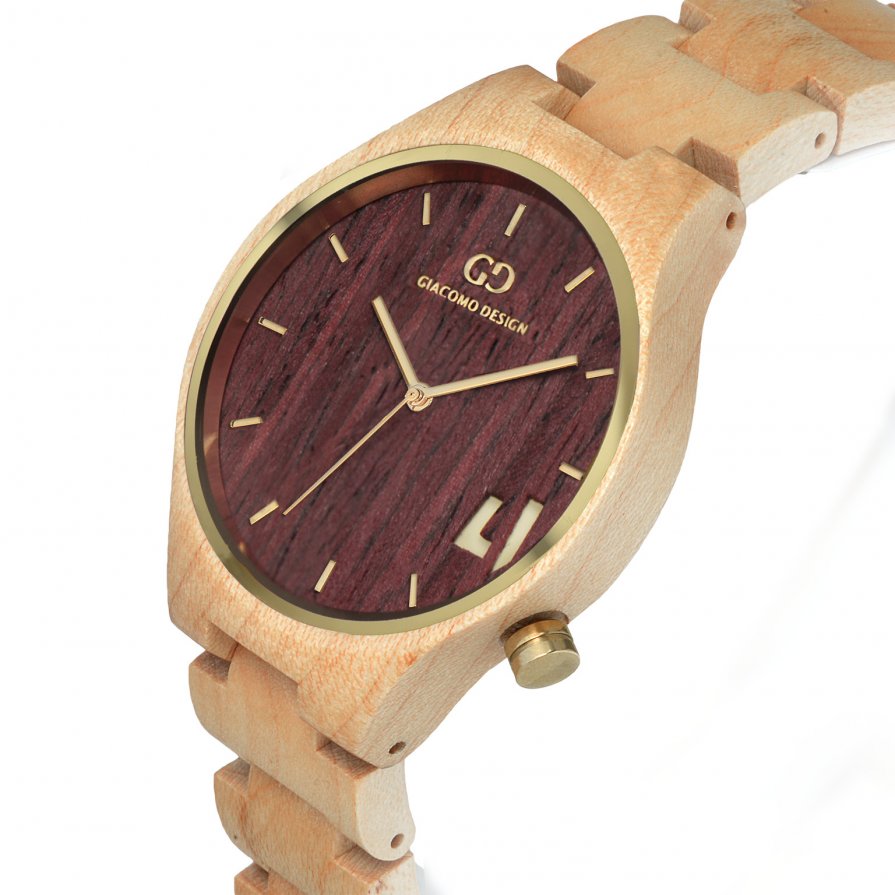 Giacomo Design wood watch Eccezionali Quattro maple wood