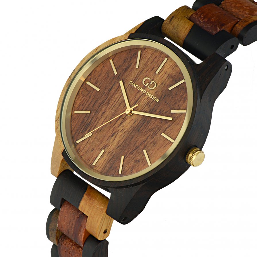 Giacomo Design wood watch Eleganza Semplice GD08205 rose/ sandal wood