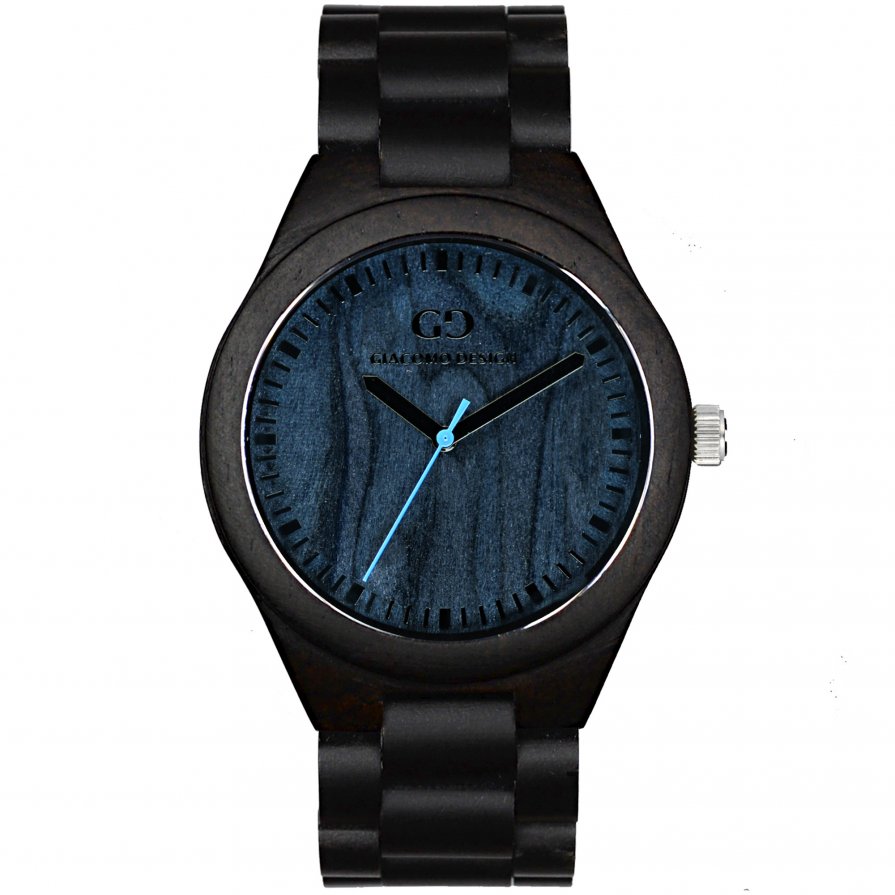 Giacomo Design wood watch Bellezza Semplice Ebony wood blue eye