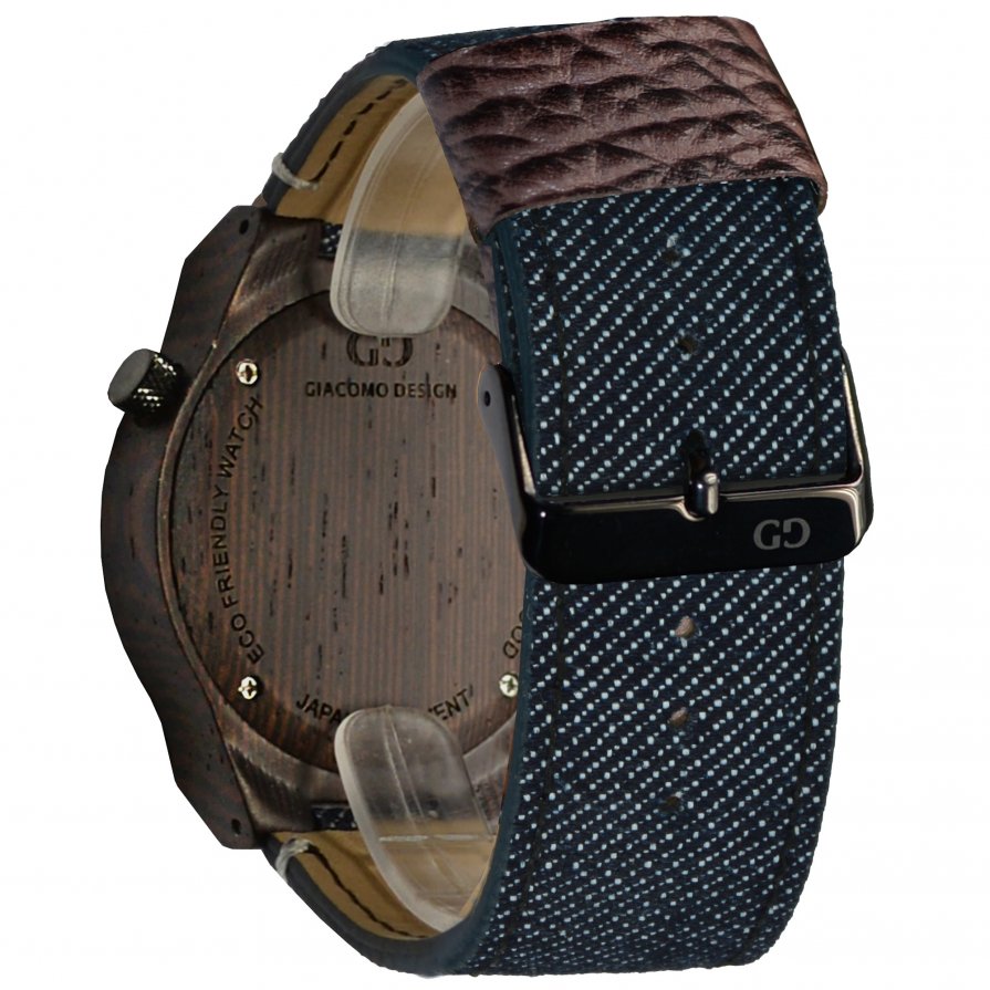 Men's watch Giacomo Design Orologio Massiccio wenge wood