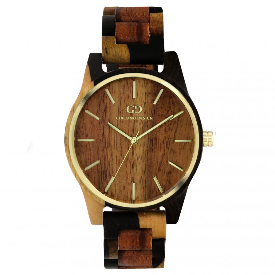 Giacomo Design wood watch Eleganza Semplice GD08205 rose/ sandal wood